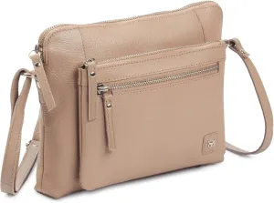 Wise Owl Accessories Small Soft Pebbled Real Leather Crossbody Handbags Purses Sling Crossover Shoulder Bag
