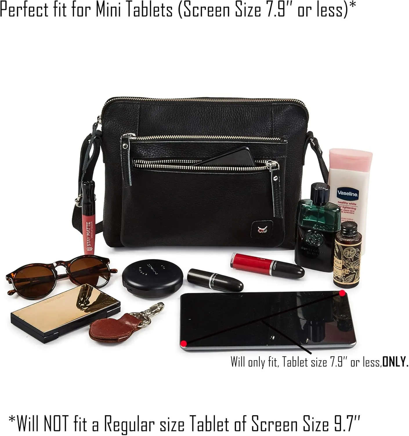 Wise Owl Accessories Small Soft Pebbled Real Leather Crossbody Handbags Purses Sling Crossover Shoulder Bag