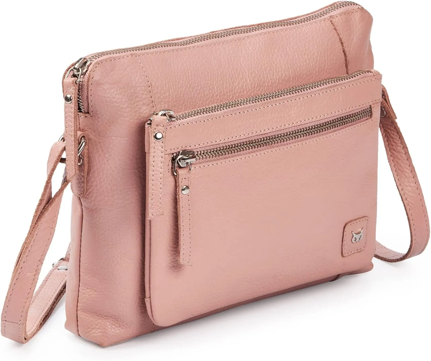 Wise Owl Accessories Small Soft Pebbled Real Leather Crossbody Handbags Purses Sling Crossover Shoulder Bag