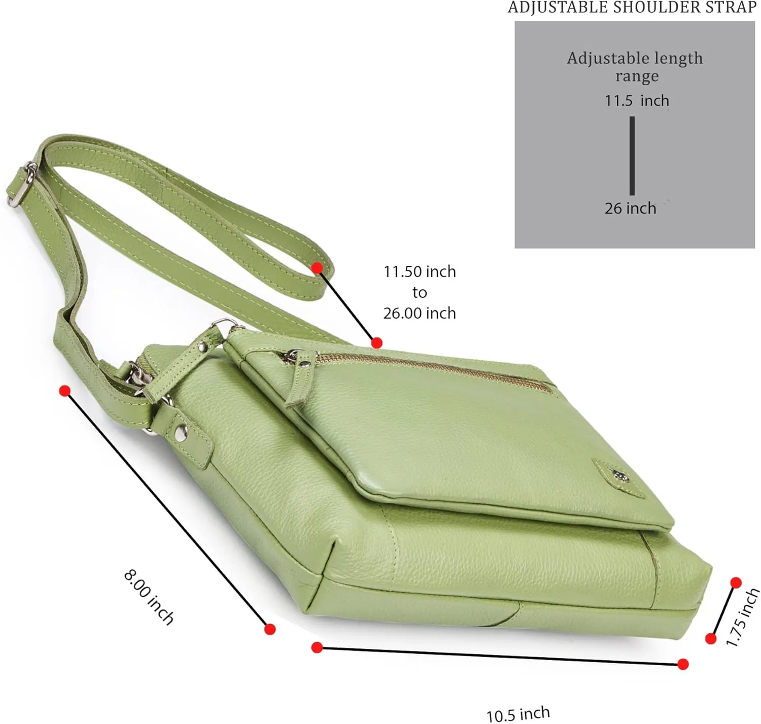 Wise Owl Accessories Small Soft Pebbled Real Leather Crossbody Handbags Purses Sling Crossover Shoulder Bag