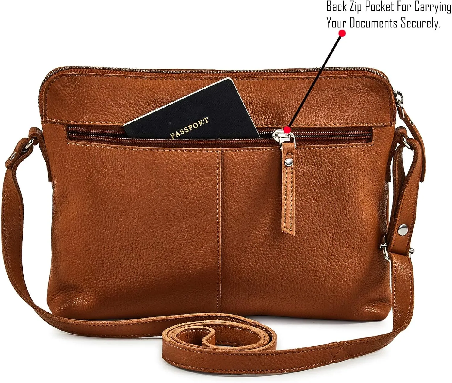 Wise Owl Accessories Small Soft Pebbled Real Leather Crossbody Handbags Purses Sling Crossover Shoulder Bag