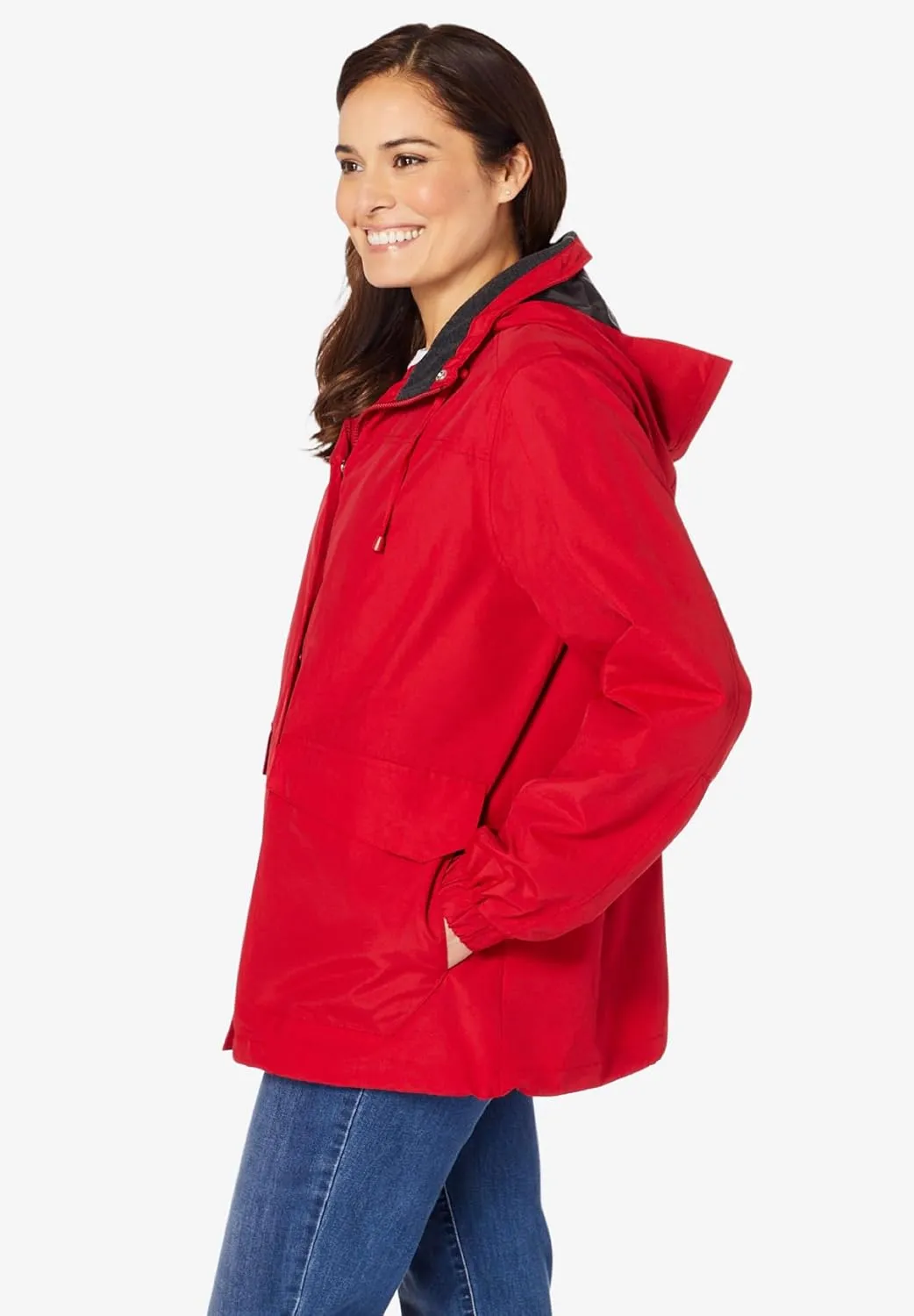 Woman Within Plus Size Fleece-Lined Taslon Jacket