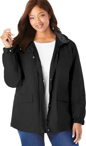 Woman Within Plus Size Fleece-Lined Taslon Jacket