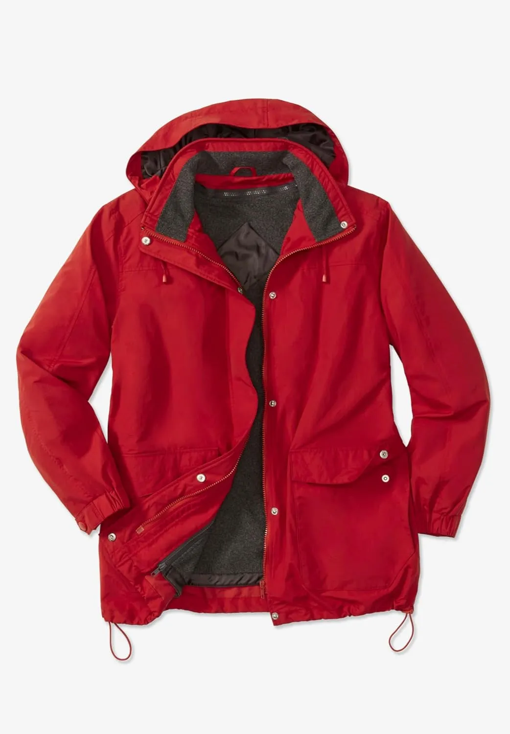 Woman Within Plus Size Fleece-Lined Taslon Jacket