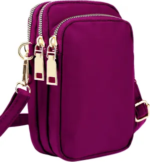 Women Crossbody Phone Bag Zipper Waterproof Nylon Wallet Cellphone Purse Ladies Shoulder Bag Wristlet Handbag