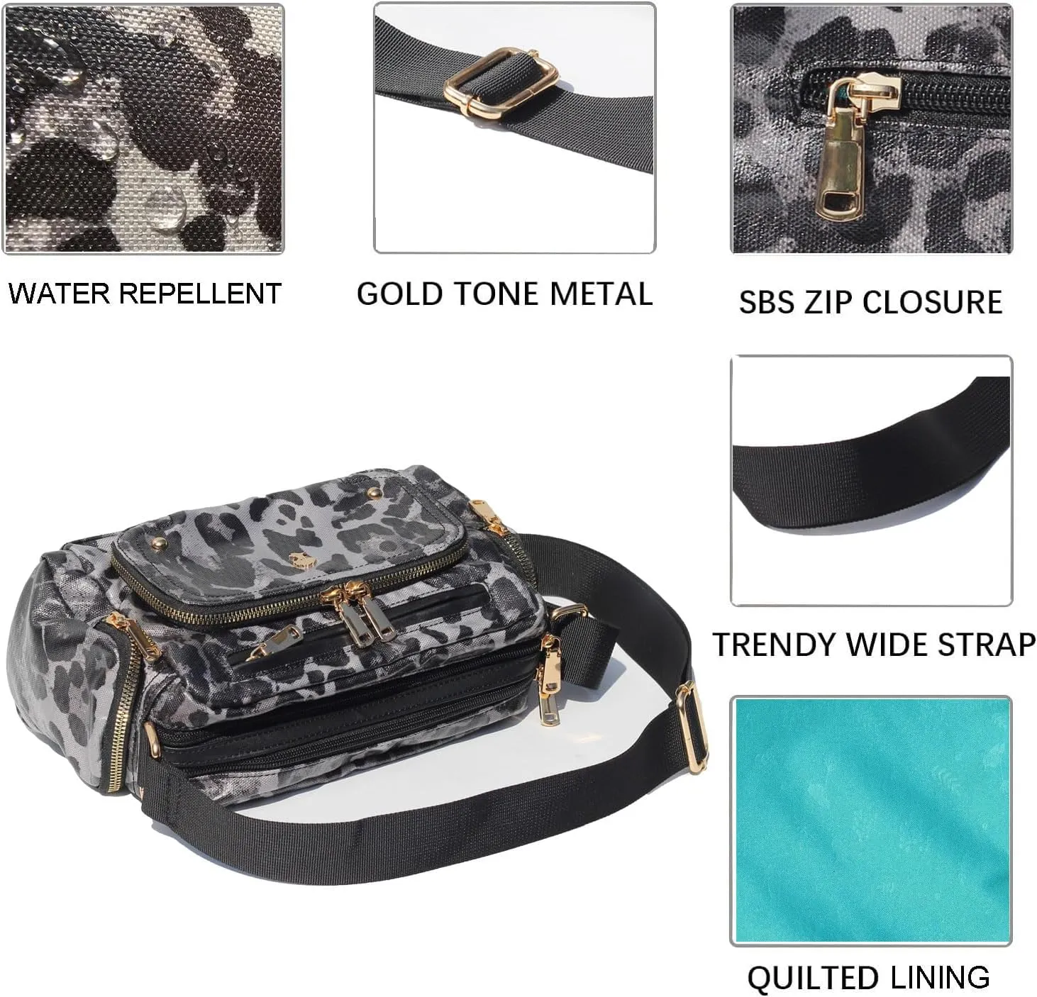 Women Fashion Tote Crossbody Handbags for Women Multi Pockets Shoulder Bag Nylon Travel Purse