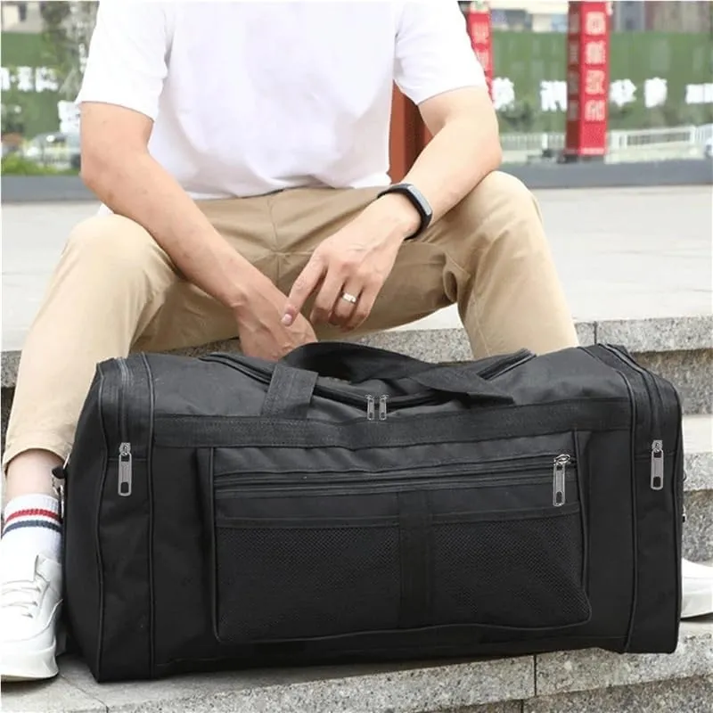 Women Men Nylon Travel Duffela Bag Carry On Luggage Bag Men Tote Large Capacity Weekender Gym Sport Holdall Overnight Bag Pouches(Military Green)