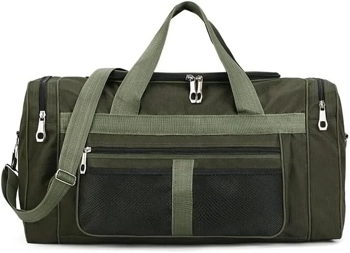 Women Men Nylon Travel Duffela Bag Carry On Luggage Bag Men Tote Large Capacity Weekender Gym Sport Holdall Overnight Bag Pouches(Military Green)
