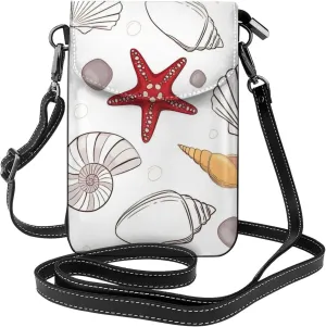 Women PU Leather Kawaii Embroidered Cute Mini Strawberry Print Crossbody Cell phone Bag/Coin Purse