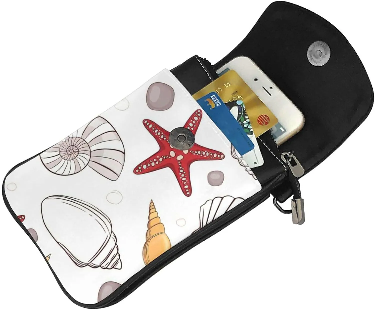 Women PU Leather Kawaii Embroidered Cute Mini Strawberry Print Crossbody Cell phone Bag/Coin Purse