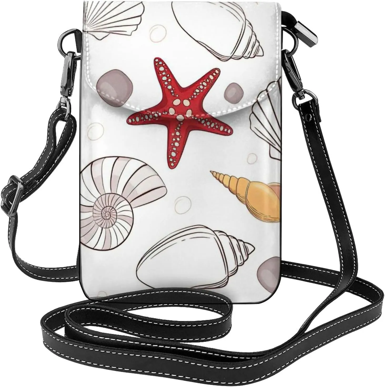 Women PU Leather Kawaii Embroidered Cute Mini Strawberry Print Crossbody Cell phone Bag/Coin Purse