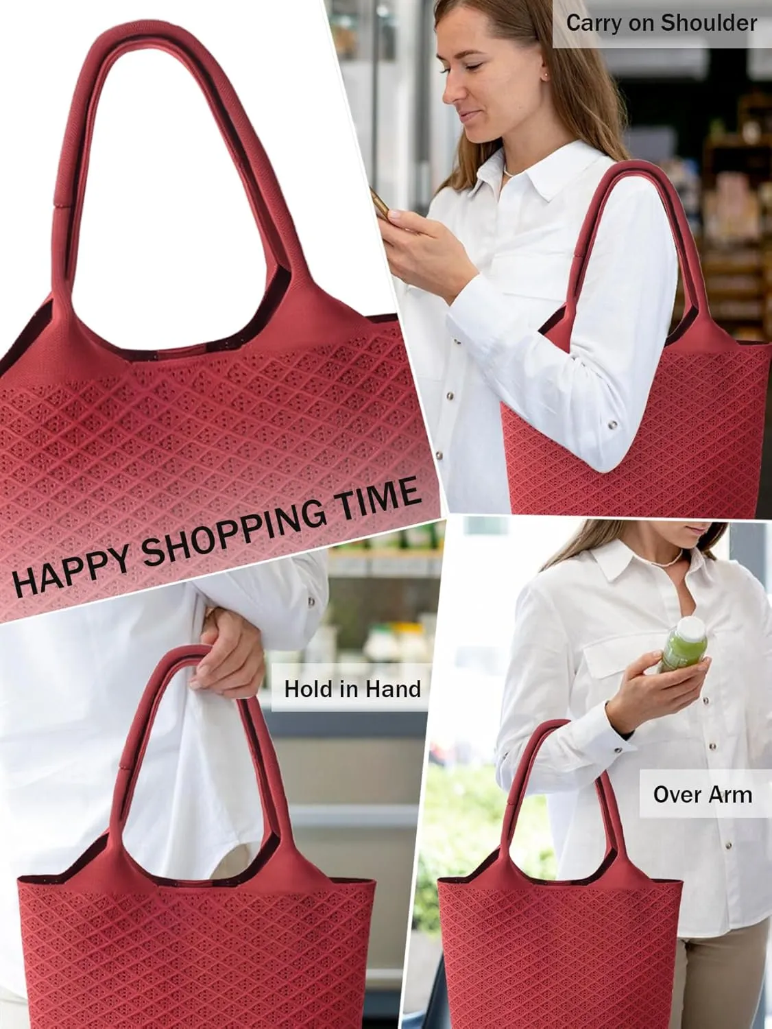 Women Tote Bag Lightweight Top Handle Bag Washable Shoulder Tote Handbag With Snap