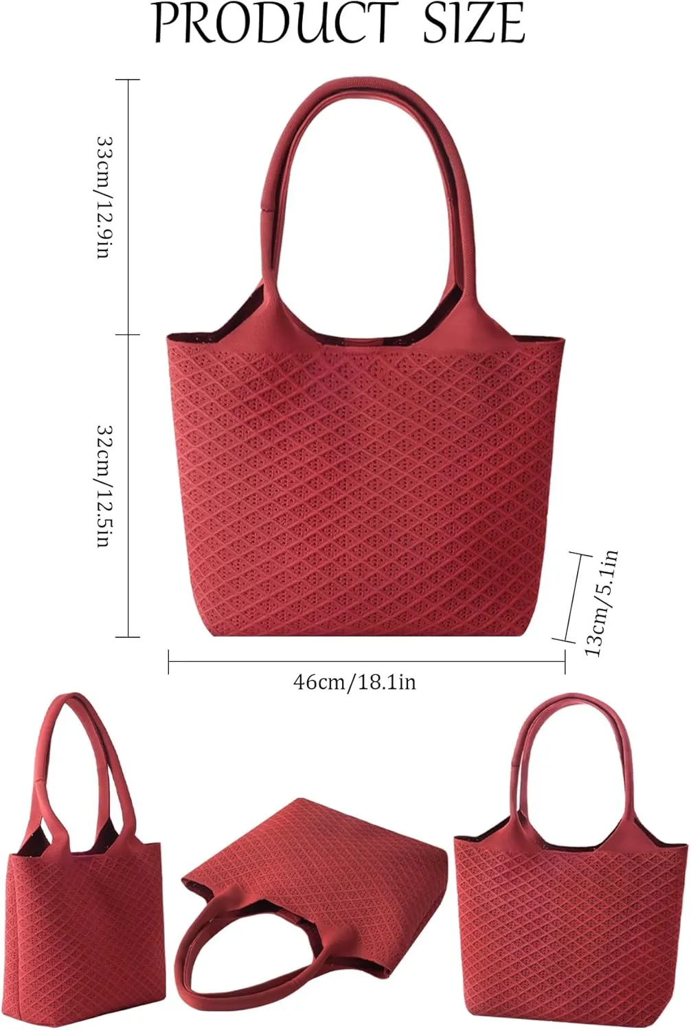 Women Tote Bag Lightweight Top Handle Bag Washable Shoulder Tote Handbag With Snap
