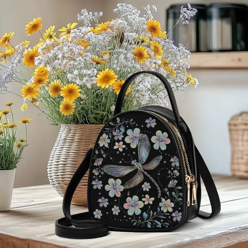 Women Travel Crossbody Cell Phone Purse, PU Leather Wallet Shoulder Bag Zipper Top Handle Handbag Multi Pocket