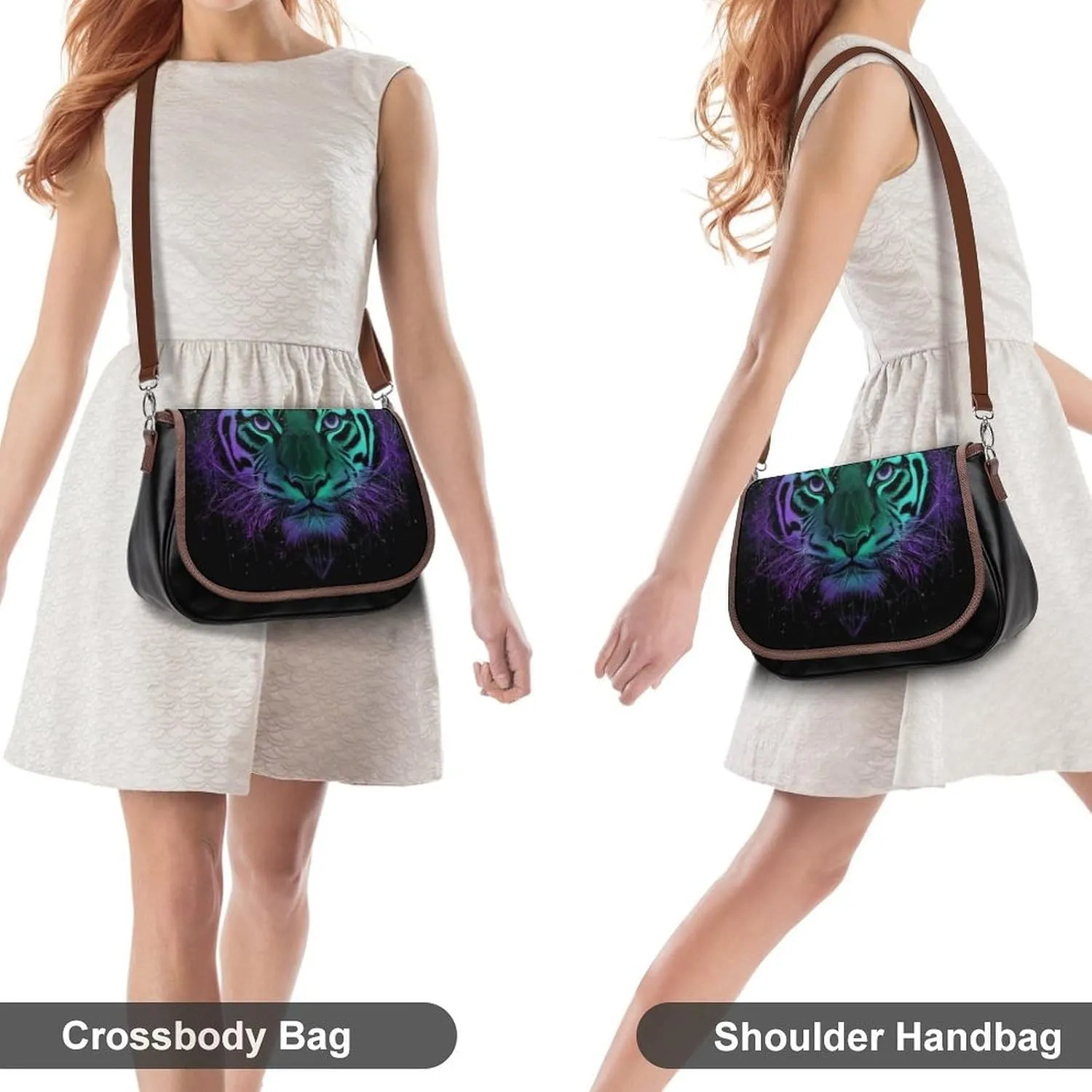 Women's Casual Crossbody Bag, Waterproof Leather Shoulder Purse Handbags for Work Travel