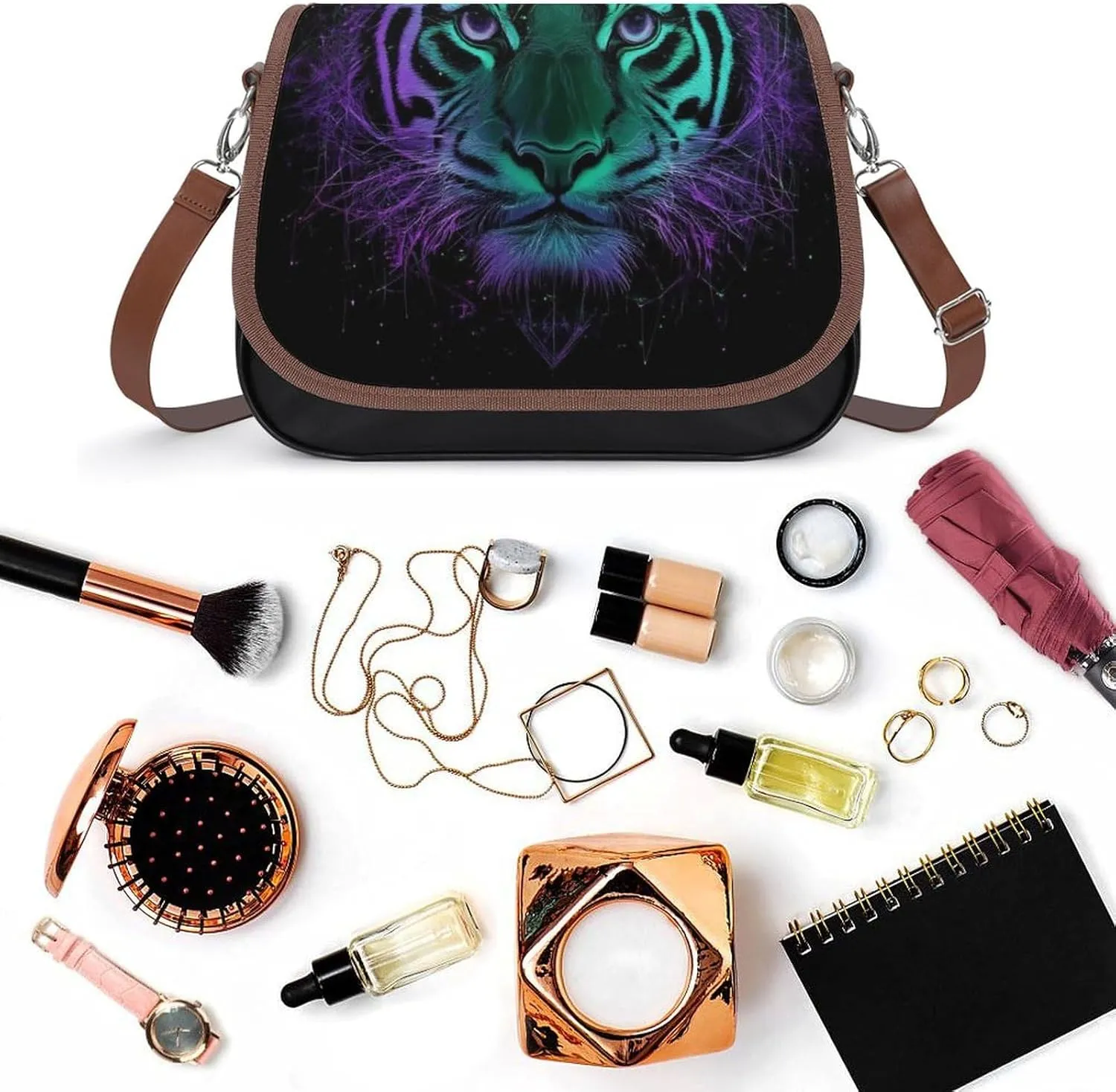Women's Casual Crossbody Bag, Waterproof Leather Shoulder Purse Handbags for Work Travel