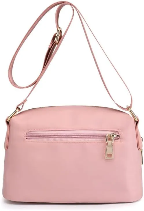 Women's Crossbody Handbags Nylon Crossbody Bags for Women Waterproof Shoulder Bag Travel Size Satchel Bags Hobo Handbag Pink