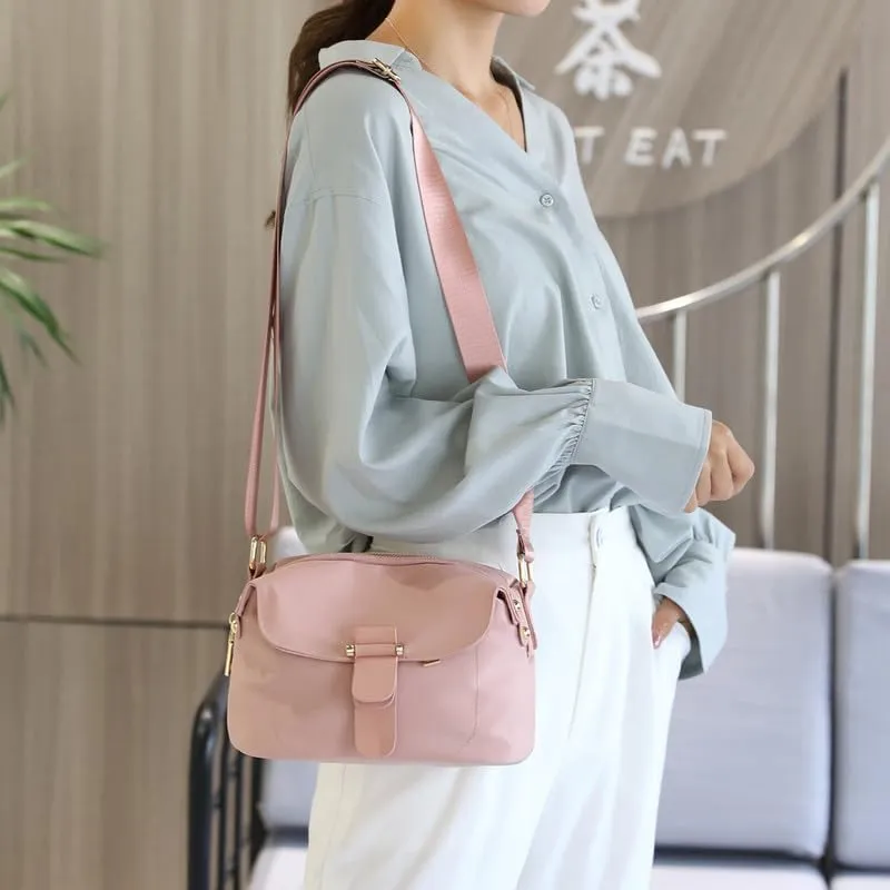 Women's Crossbody Handbags Nylon Crossbody Bags for Women Waterproof Shoulder Bag Travel Size Satchel Bags Hobo Handbag Pink