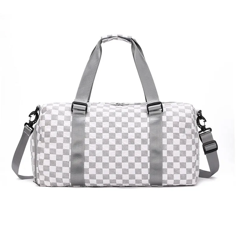Women's Fashion Bubble Grid Large Capacity Dry Wet Travel Bags