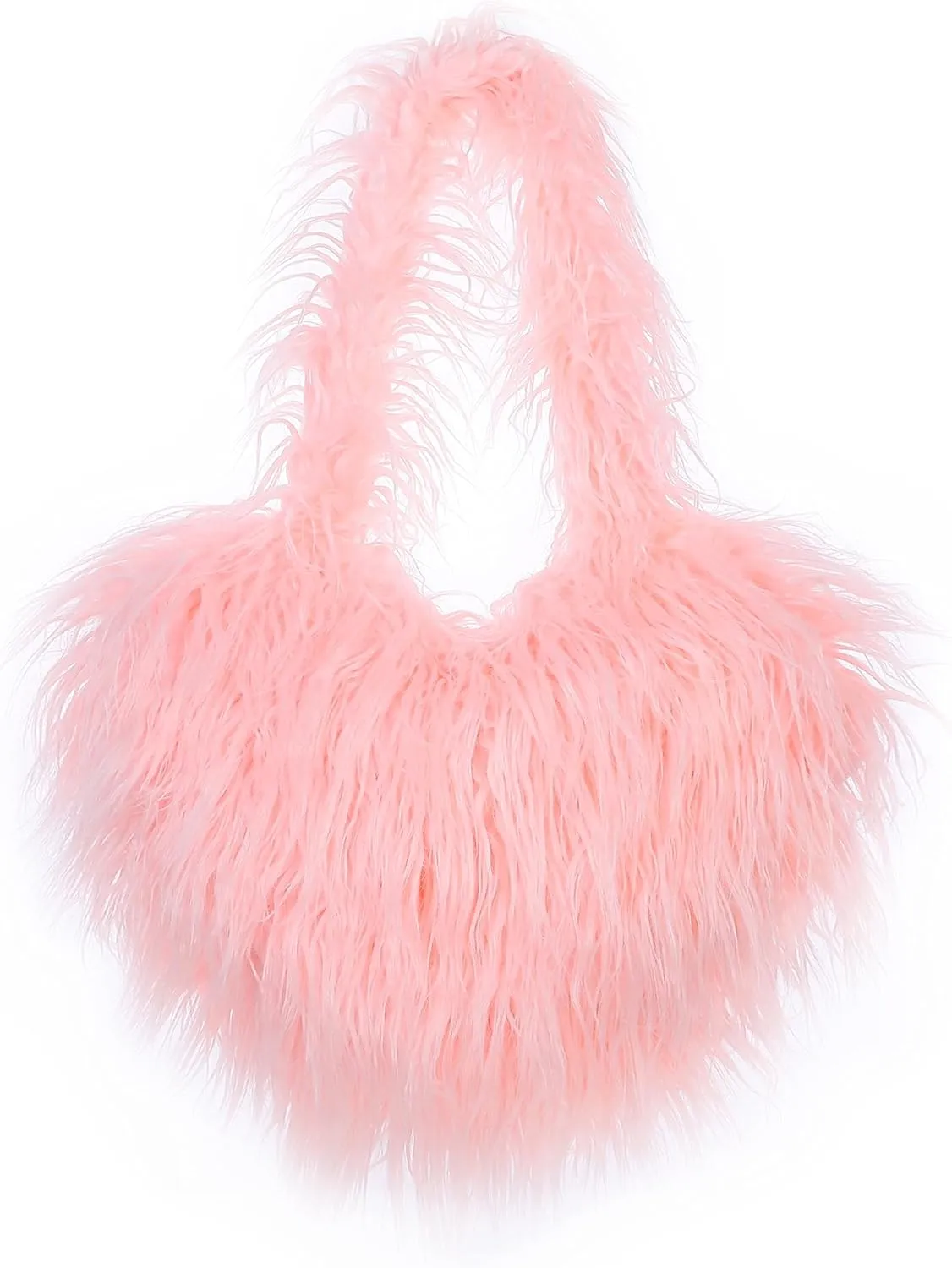 Women's Faux Fur Shoulder Bag Fleece Retro Shoulder Bag Fluffy Crossbody Bag Bag Love Shape Solid Color Purse