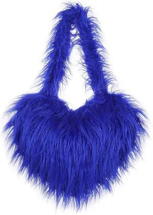 Women's Faux Fur Shoulder Bag Fleece Retro Shoulder Bag Fluffy Crossbody Bag Bag Love Shape Solid Color Purse