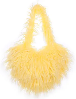 Women's Faux Fur Shoulder Bag Fleece Retro Shoulder Bag Fluffy Crossbody Bag Bag Love Shape Solid Color Purse