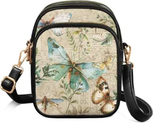 Womens Multi Pocket PU Leather Crossbody Bag Shoulder Bag Handbags with Adjustable Strap for Ladies Teen Girls