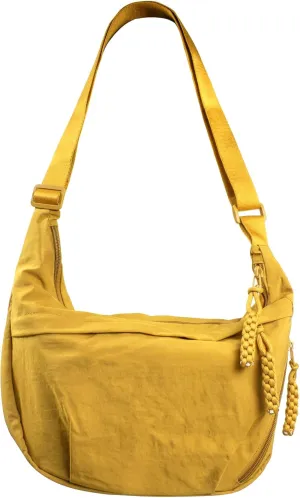 Women's Nylon Hobo Crescent Crossbody Bag, Multi-Pocket Sling Bag, Half Moon Shoulder Purse