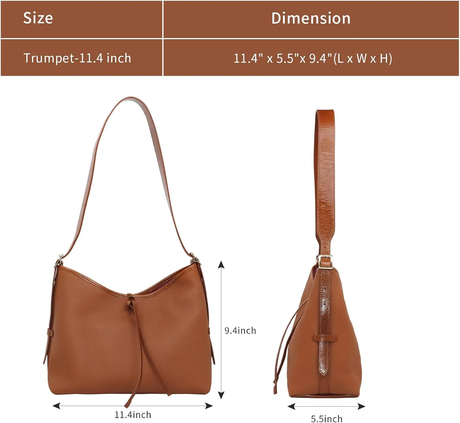 Women's Pleated Cowhide Single Shoulder Crossbody Bag