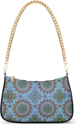 Women's Shoulder Handbags Chain Shoulder Brace for Women Bag Bohemian Pattern Ladies Vacation Handbags Tote Purse,Multi1