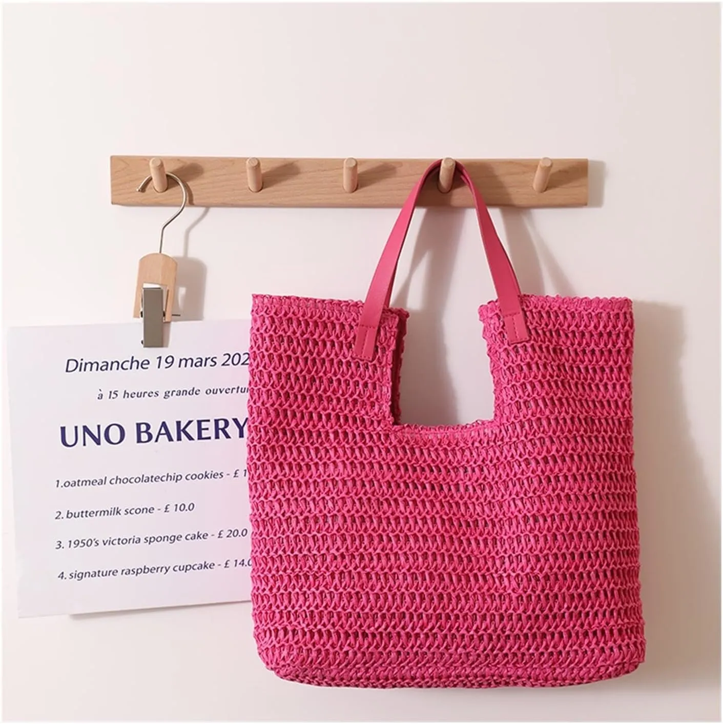 Women's single-shoulder straw bag, simple large-capacity tote bag, seaside holiday commuting