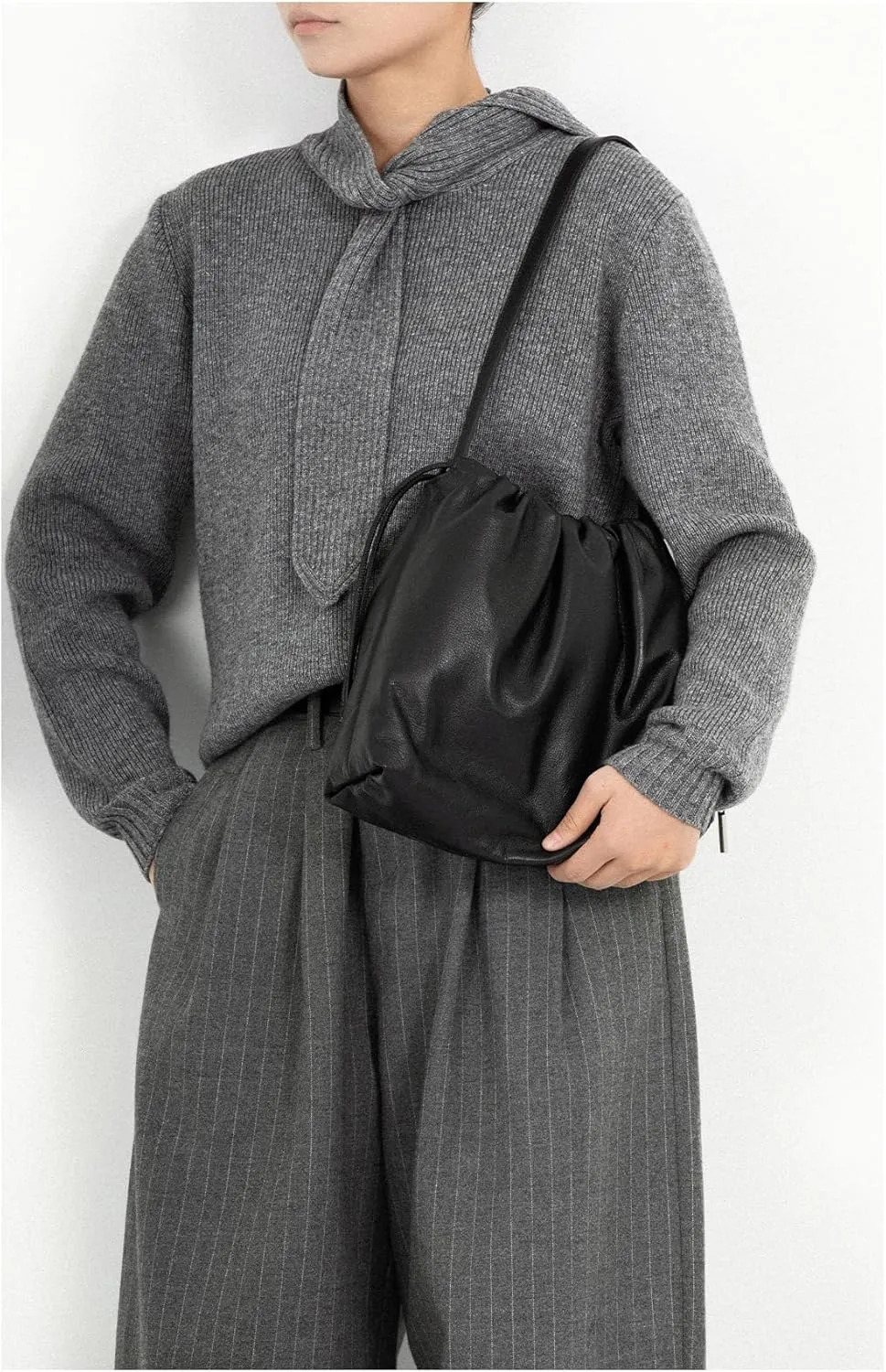 Women's Top Layer Cowhide Leather Cloud Bag Minimalist Large Capacity Shoulder Crossbody Bag Chic Stylish Versatile