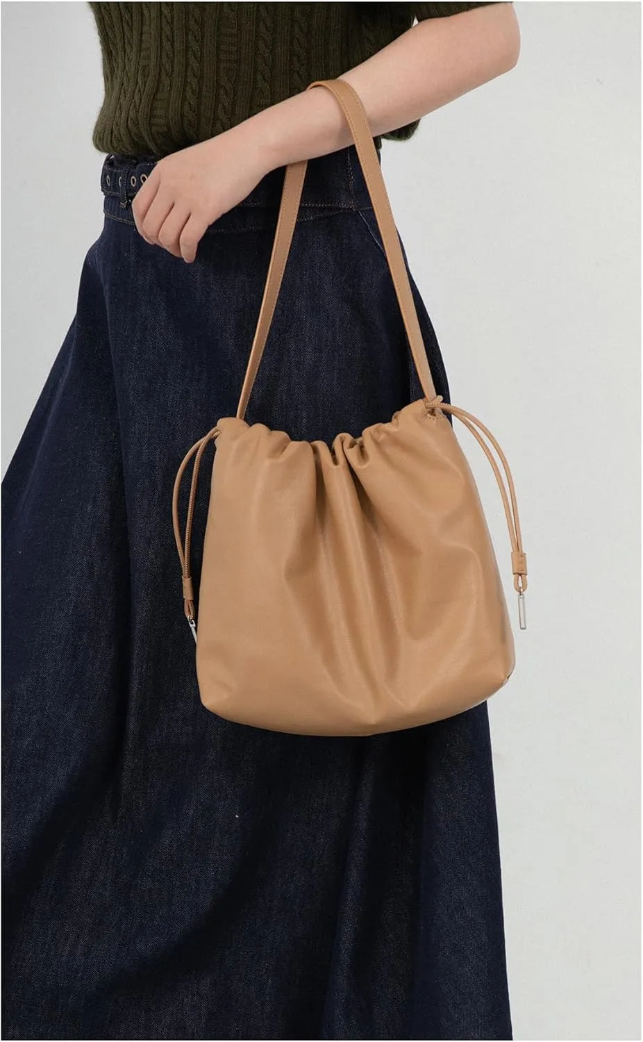 Women's Top Layer Cowhide Leather Cloud Bag Minimalist Large Capacity Shoulder Crossbody Bag Chic Stylish Versatile
