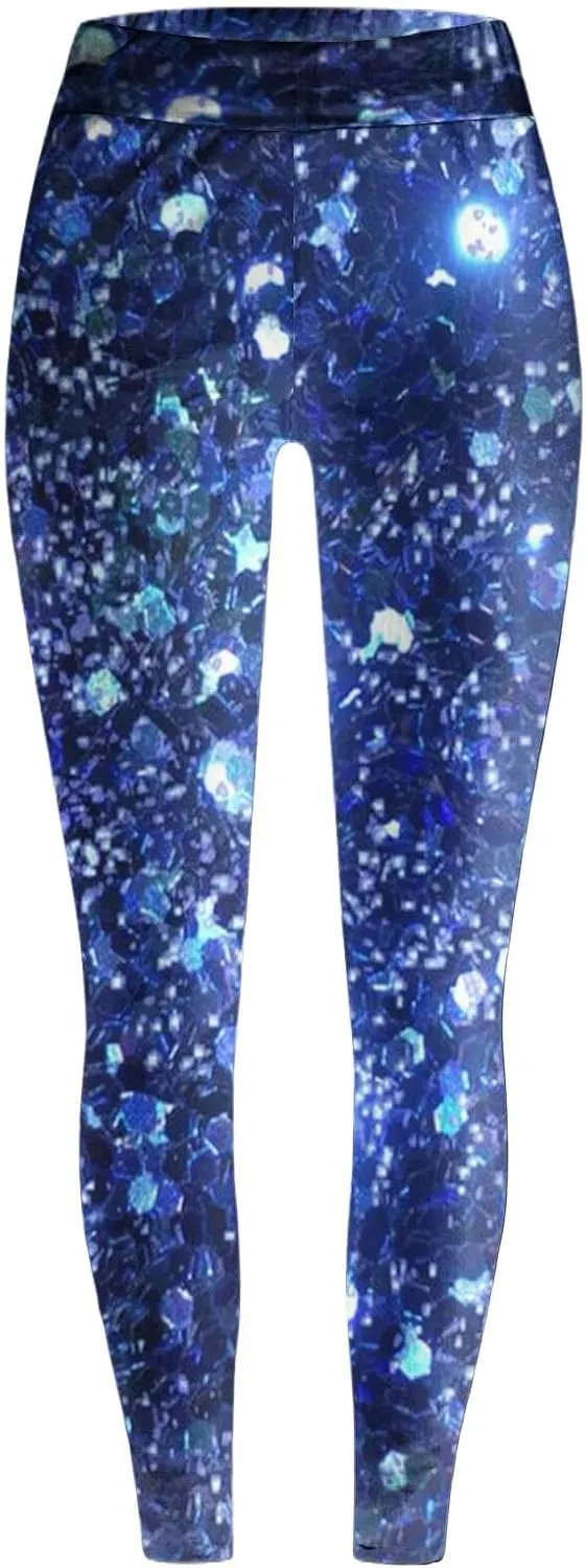 Womens Tummy Control Leggings Fashion Floral Printed Slim Gym Yoga Travel Pants Stretchy High Waisted Casual Trousers