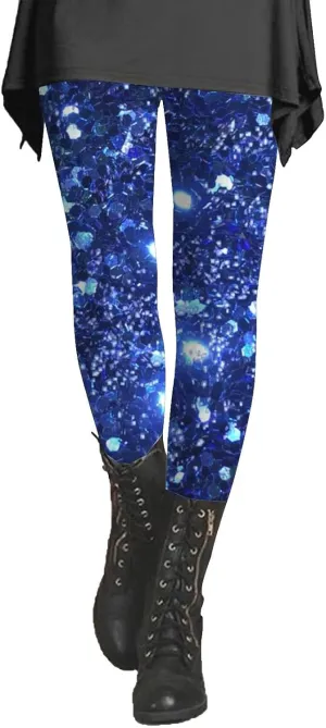 Womens Tummy Control Leggings Fashion Floral Printed Slim Gym Yoga Travel Pants Stretchy High Waisted Casual Trousers