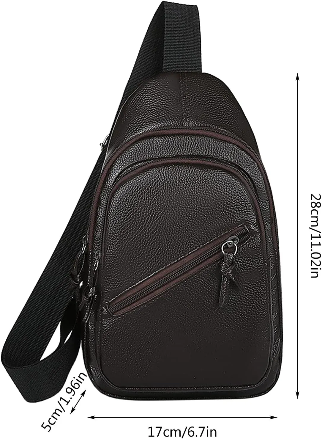Women's Waterproof Crossbody Purses Shoulder Bags with Zipper Pocket Adjustable Strap Lightweight Backpack(Brown)
