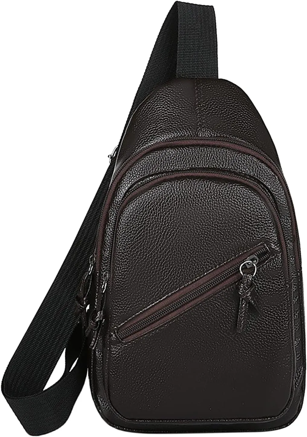 Women's Waterproof Crossbody Purses Shoulder Bags with Zipper Pocket Adjustable Strap Lightweight Backpack(Brown)