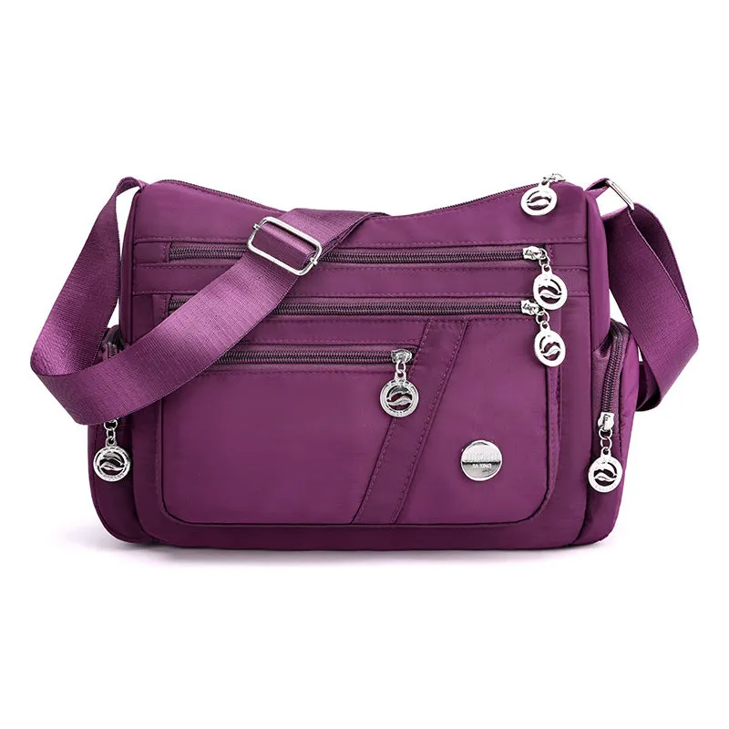 Women's Waterproof Nylon Cloth Canvas Diagonal Mom Crossbody Bags