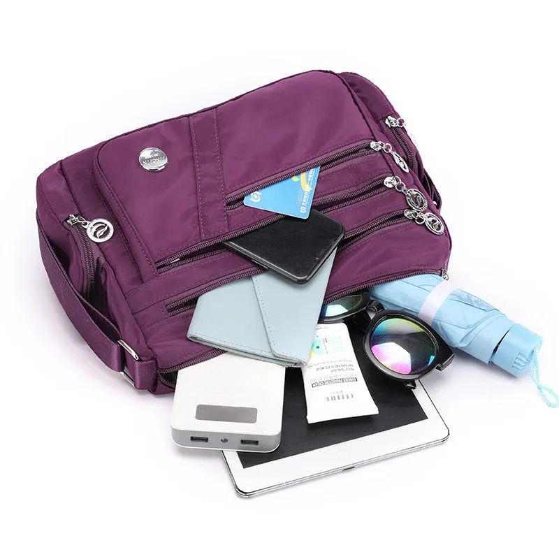 Women's Waterproof Nylon Cloth Canvas Diagonal Mom Crossbody Bags