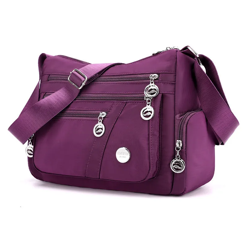 Women's Waterproof Nylon Cloth Canvas Diagonal Mom Crossbody Bags