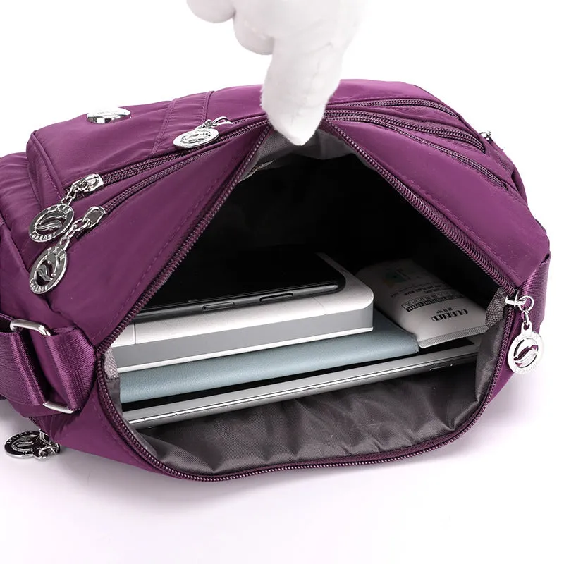 Women's Waterproof Nylon Cloth Canvas Diagonal Mom Crossbody Bags