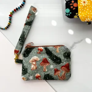 Woodland Mushroom Coin Purse with Wristlet Set