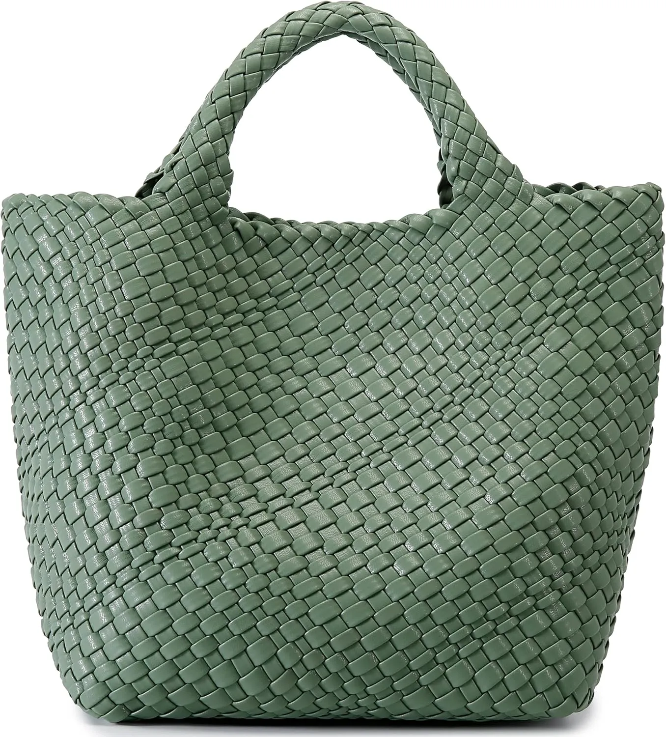 Woven Bag for Women, Vegan Leather Tote Bag Large Summer Beach Travel Handbag and Purse Retro Handmade Shoulder Bag