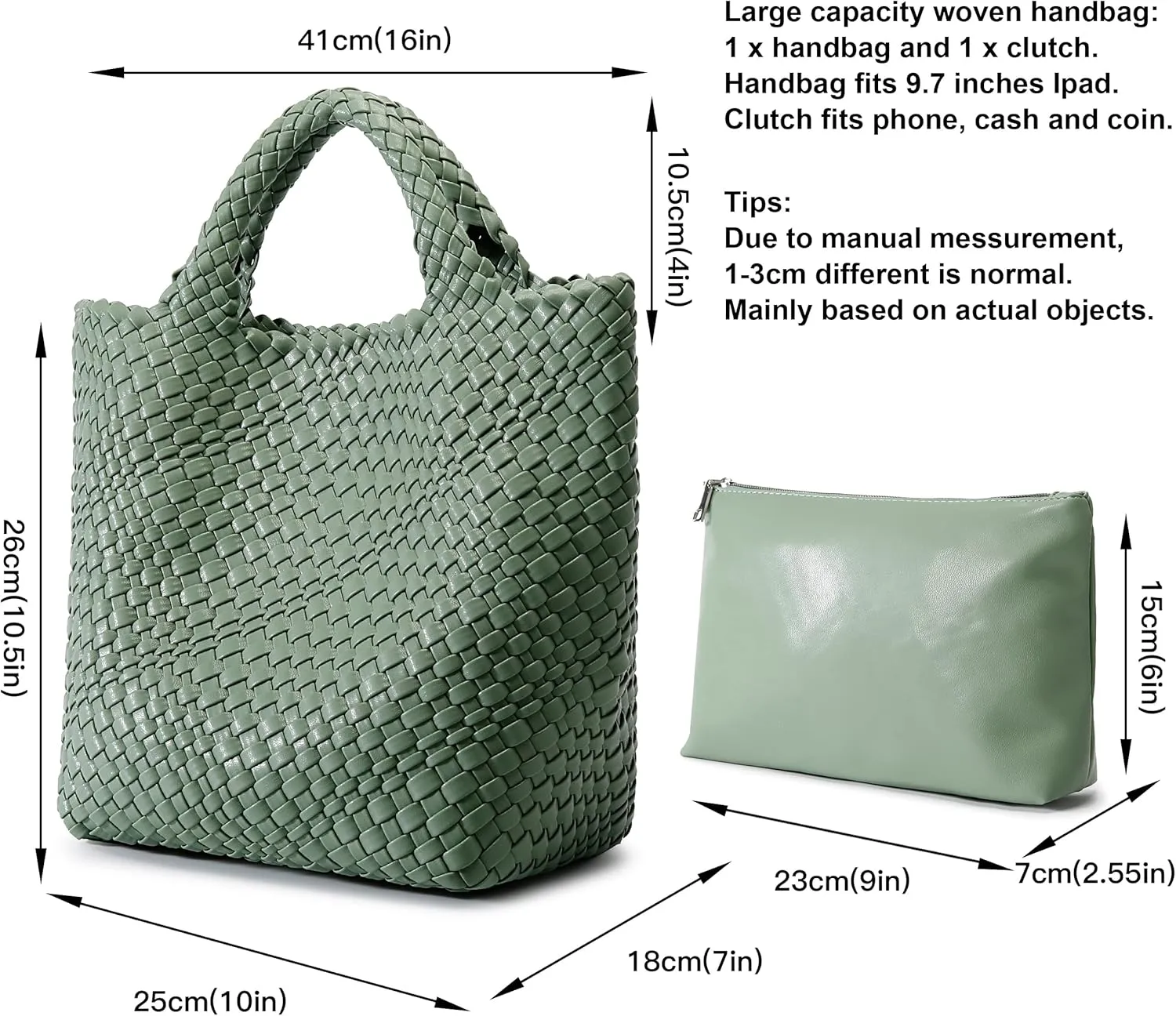 Woven Bag for Women, Vegan Leather Tote Bag Large Summer Beach Travel Handbag and Purse Retro Handmade Shoulder Bag