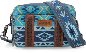 Wrangler Crossbody Bag for Women Boho Aztec Small Multi Pocket Crossover Purse