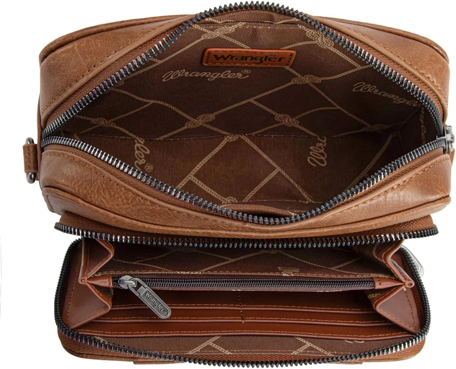 Wrangler Crossbody Bag for Women Shoulder Purse Small Multi Pocket Crossover Bag with Adjustable Strap