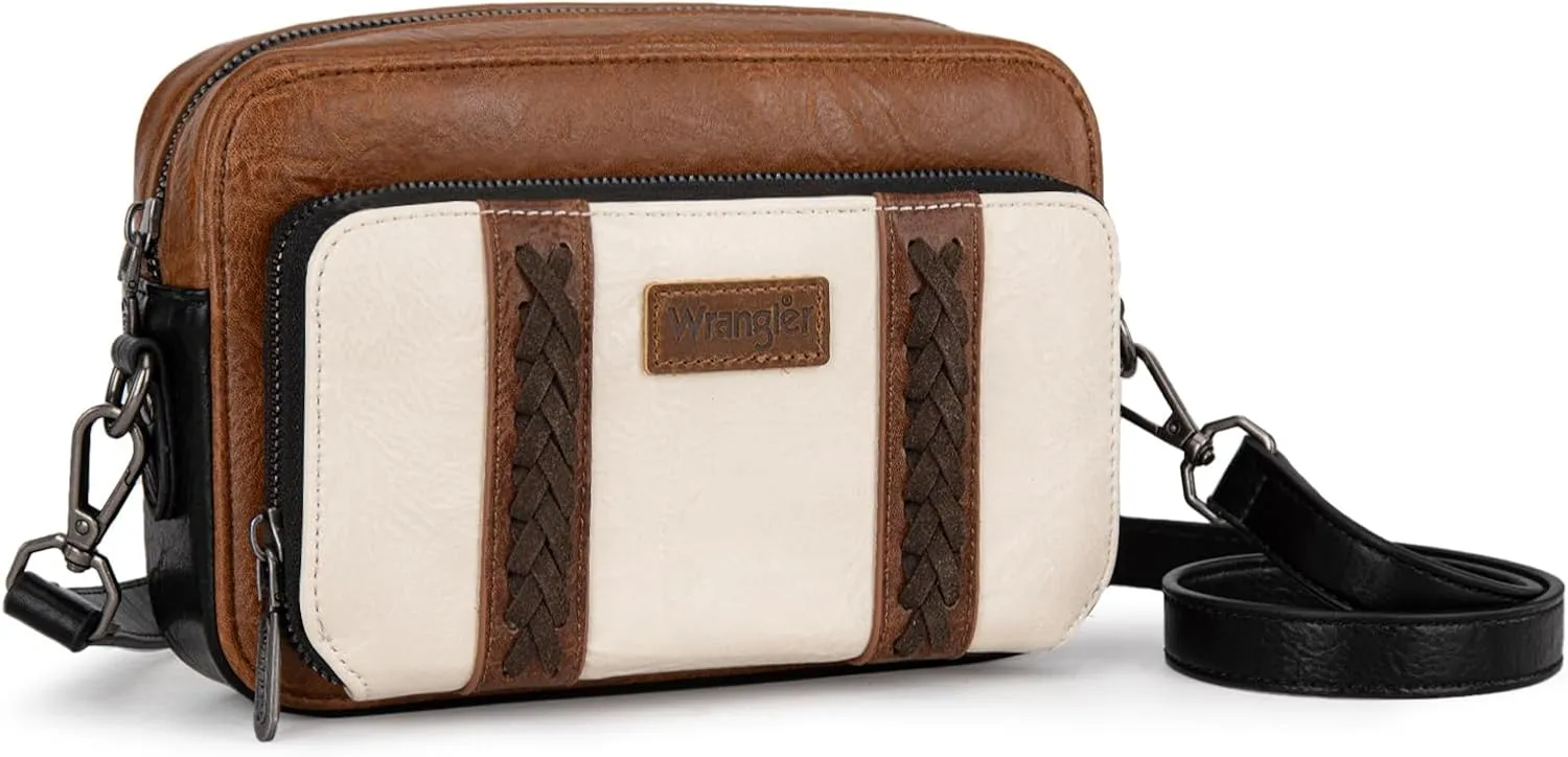 Wrangler Crossbody Bag for Women Shoulder Purse Small Multi Pocket Crossover Bag with Adjustable Strap