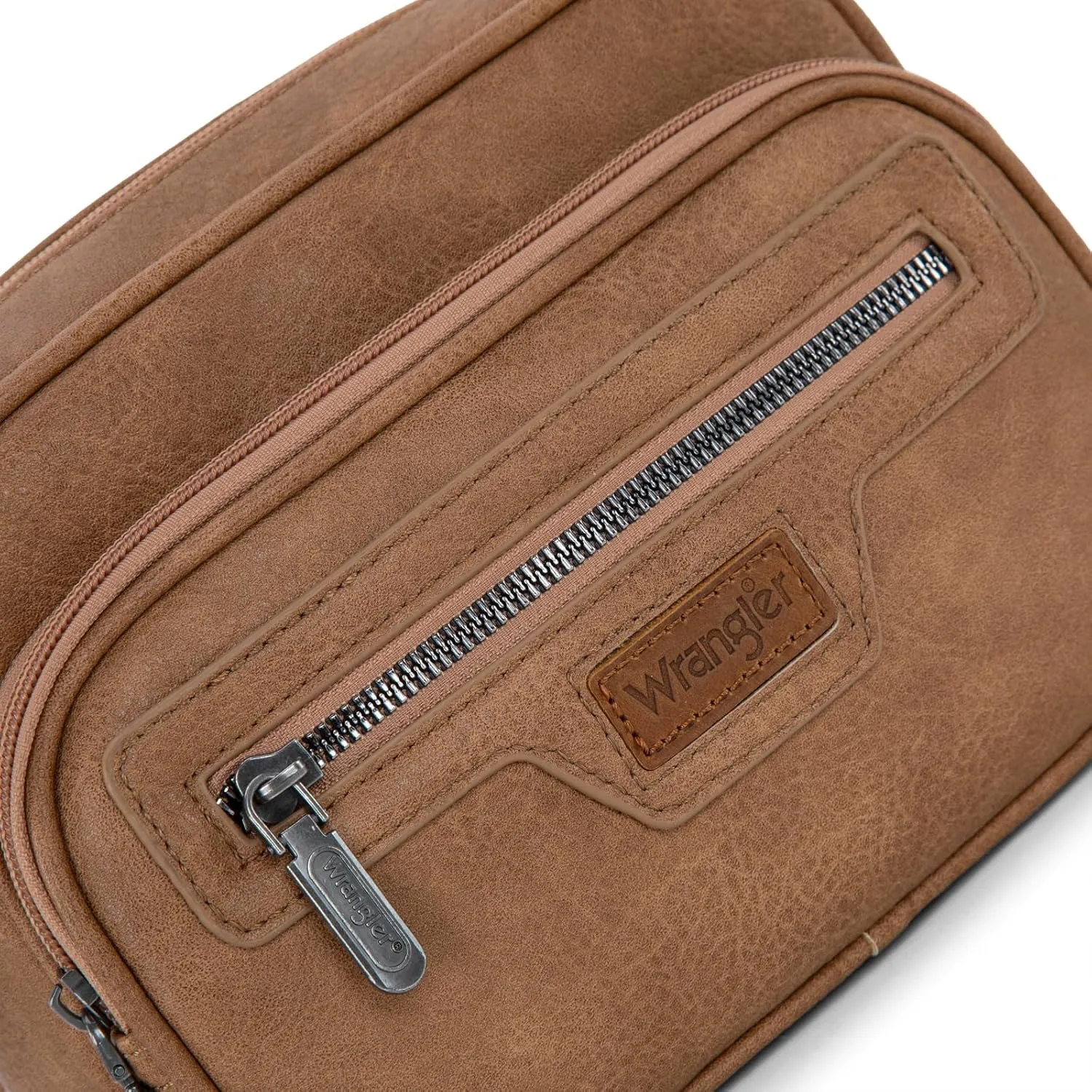 Wrangler Crossbody Bag for Women Vegan Leather Vintage Multi Pocket Crossover Bag Shoulder Pursea with Adjustable Strap