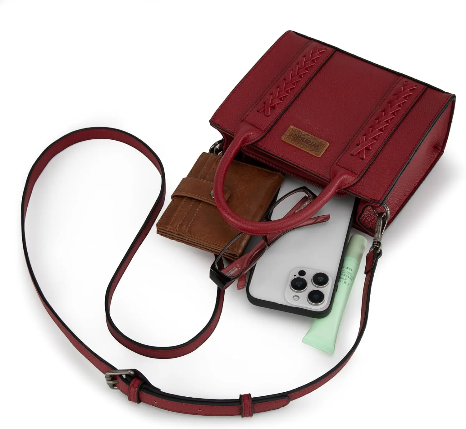 Wrangler Mini Crossbody Purse for Women Cute Small Tote Bag Shoulder Handbag Ladies Top Handle Satchel with Adjustable Strap