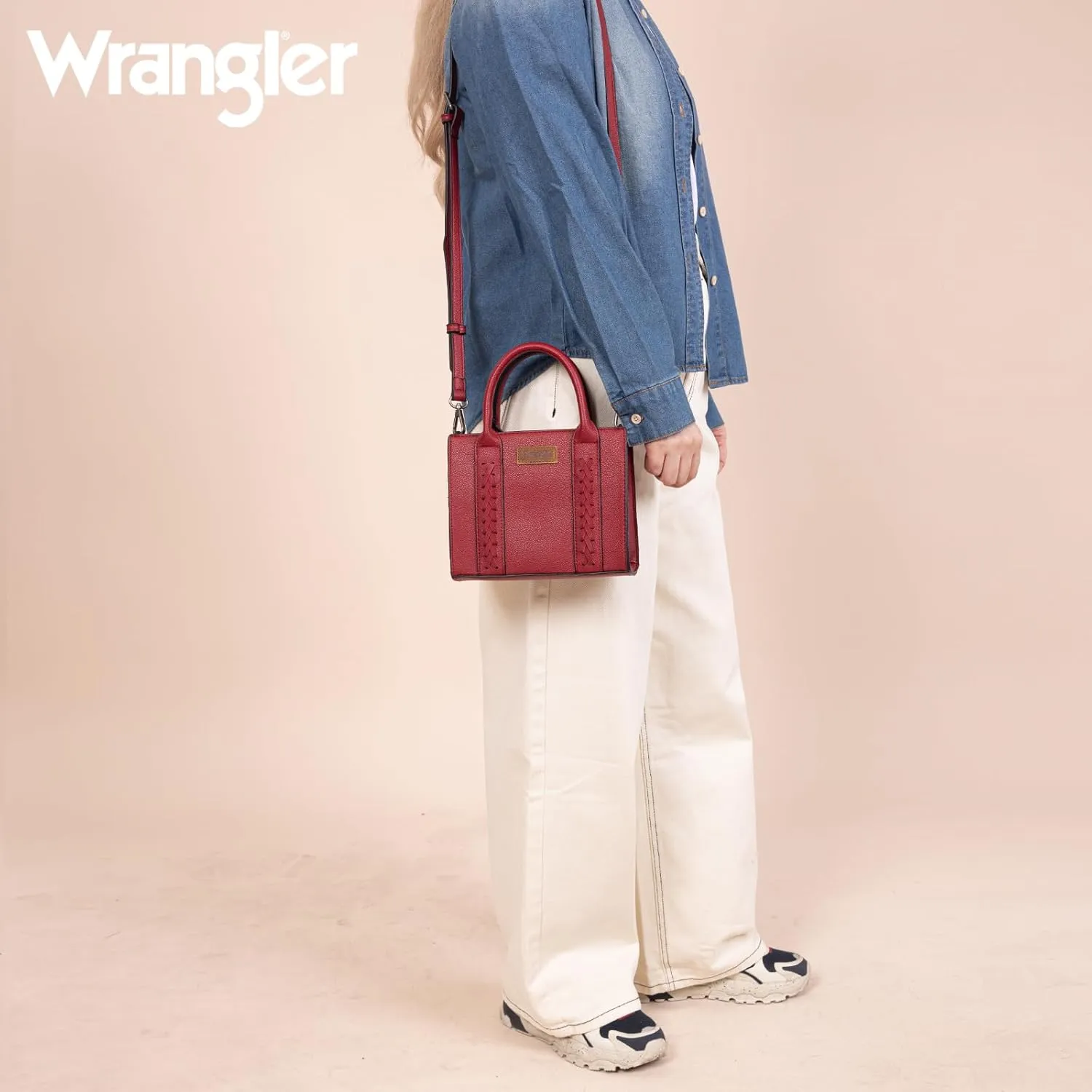 Wrangler Mini Crossbody Purse for Women Cute Small Tote Bag Shoulder Handbag Ladies Top Handle Satchel with Adjustable Strap